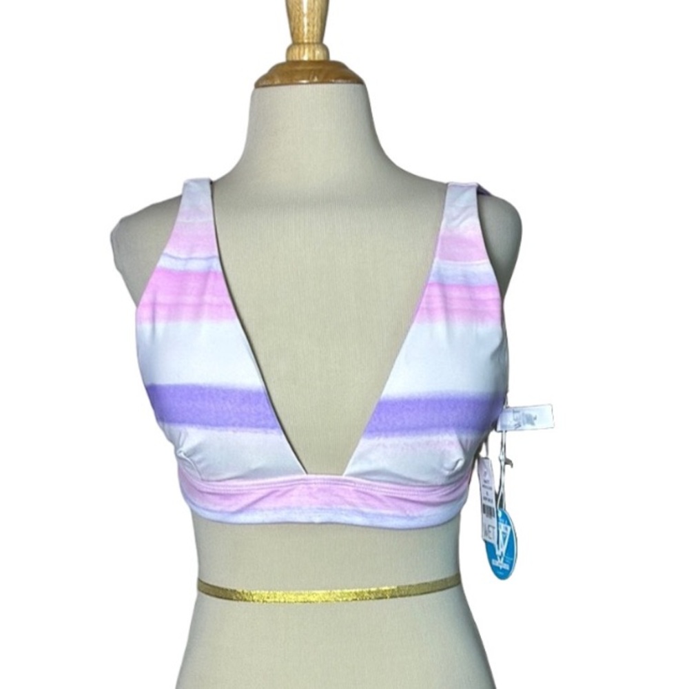 NWT WET Ethical L Pastel Watercolor Bikini Swim Top Beach Coastal Resort Summer